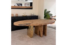 Oval Mappa Burl dining table 