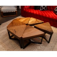 Walnut coffee table set 