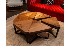 Walnut coffee table set 