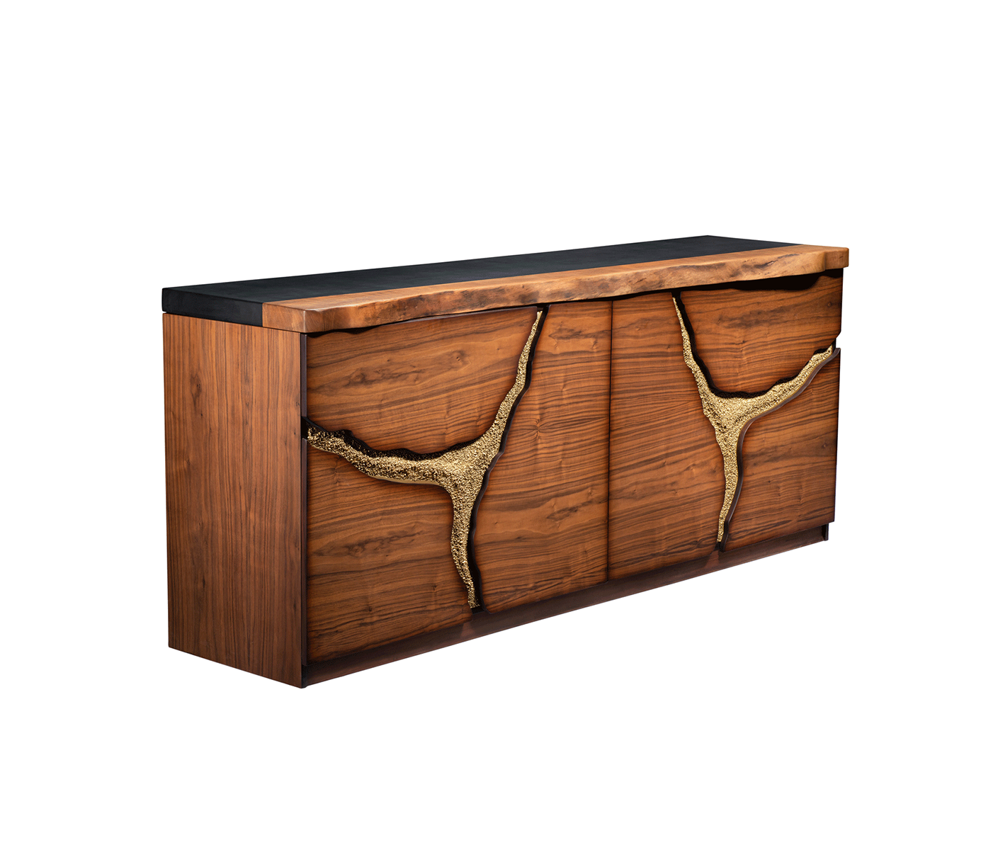Walnut-with-gold-epoxy-buffet Walnut with gold epoxy buffet - Image 1