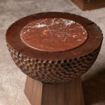 Poplar and Marble  Side table