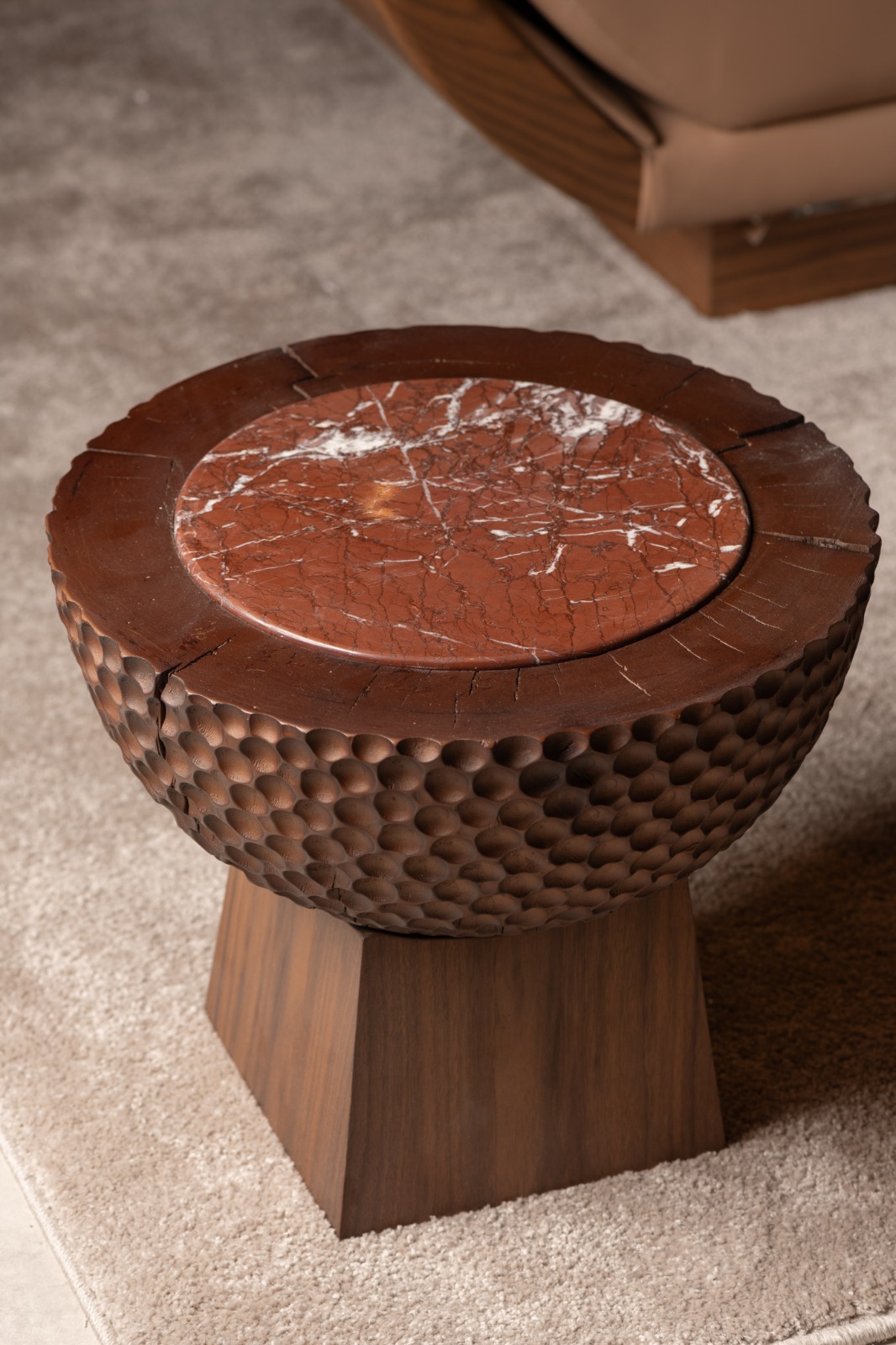 WhatsApp Image 2026-02-01 at 4.12.26 PM (16) Poplar and Marble Side table - Image 1